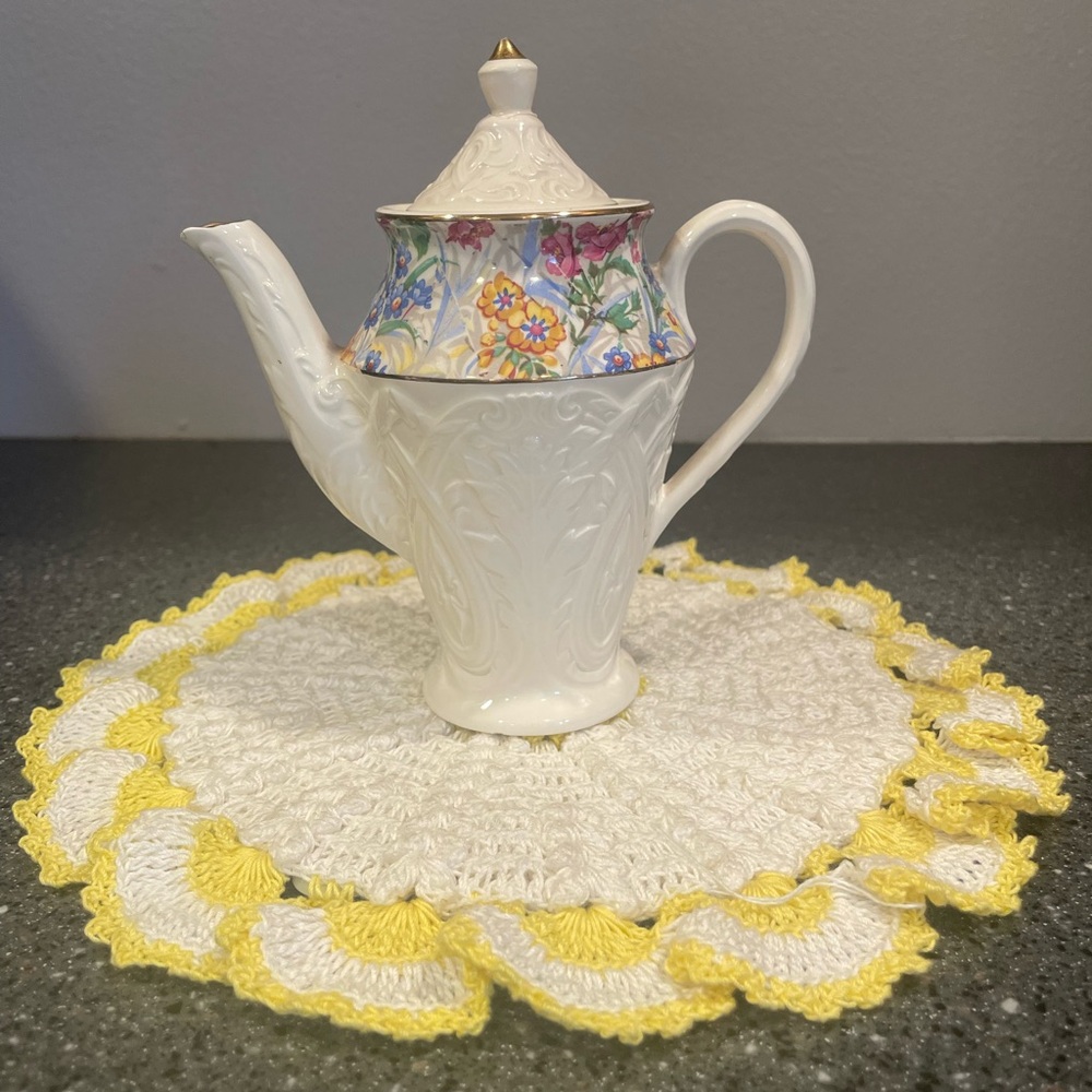 HTF Erphila Brighton “Cheery Chintz” Mini Embossed Coffee Pot | 6” H